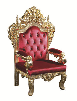 Silla trasera de lujo del trono de los muebles antiguos de cuero rojos del hotel del SGS que se casa alta