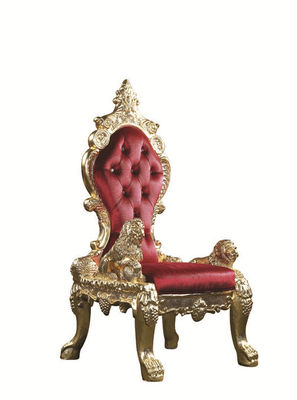 Silla trasera de lujo del trono de los muebles antiguos de cuero rojos del hotel del SGS que se casa alta