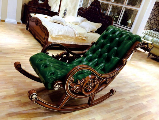 Mecedora moderna de Relex del estilo de la sala de estar europea de madera verde del sillón