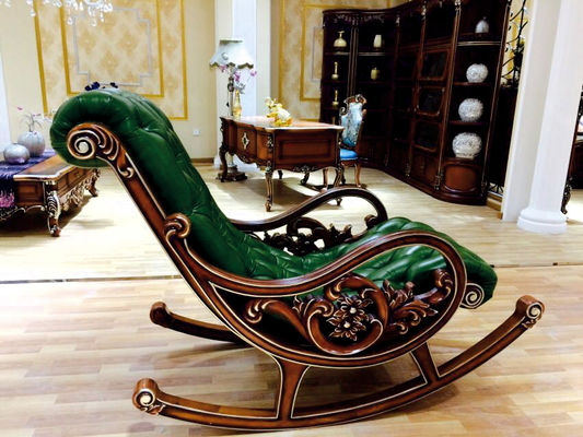 Mecedora moderna de Relex del estilo de la sala de estar europea de madera verde del sillón