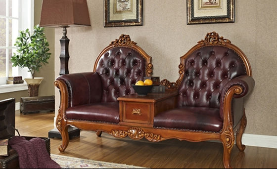 B024 antigüedad francesa azul de plata XY Chaise Lounge Wood Carved de lujo