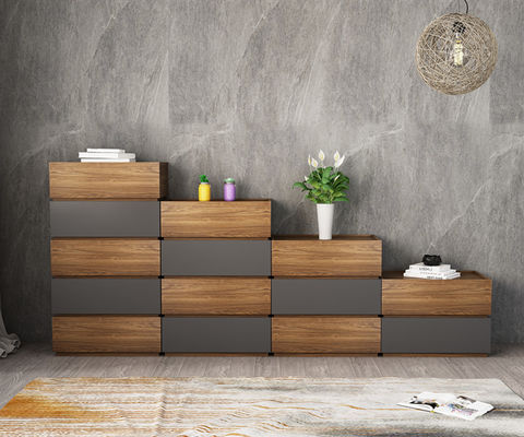 Grey Wood Storage Cabinets Chest de los muebles de madera de la melamina de la sala de estar del cajón