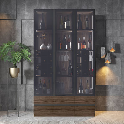 Muebles de lujo caseros de la esquina de la sala de estar del gabinete de exhibición del vino de la barra del MDF de la melamina