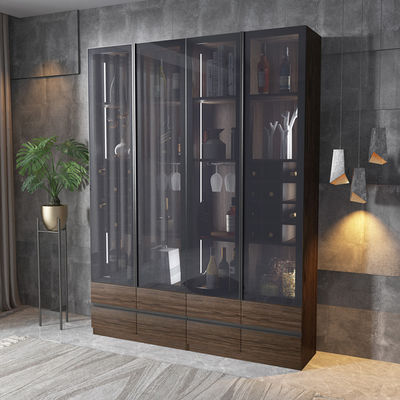 Muebles de lujo caseros de la esquina de la sala de estar del gabinete de exhibición del vino de la barra del MDF de la melamina