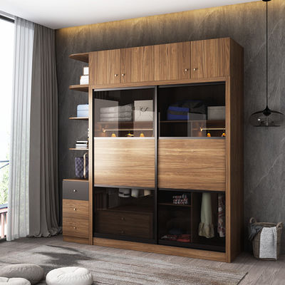 Guardarropa de madera de la ropa de la puerta deslizante