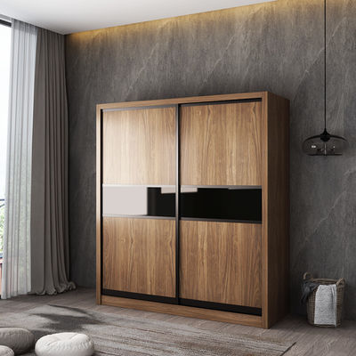 Guardarropa de madera del armario de la pared del dormitorio de los muebles de la melamina laminada del MDF con las puertas deslizantes