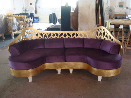 Muebles clásicos Sofa Ombination de lujo de madera Sofa Recliner en forma de L de la sala de estar