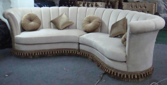 Muebles clásicos Sofa Ombination de lujo de madera Sofa Recliner en forma de L de la sala de estar