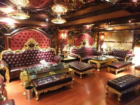 Sofá francés del estilo de la oficina de la sala de estar del hotel en forma de L de la esquina de Sofa Sectional KTV