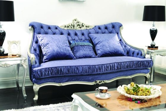 Cad 3D muebles de lujo 3 2 azules modernos de la sala de estar de 3 pedazos 1 terciopelo Sofa Sets de Seater