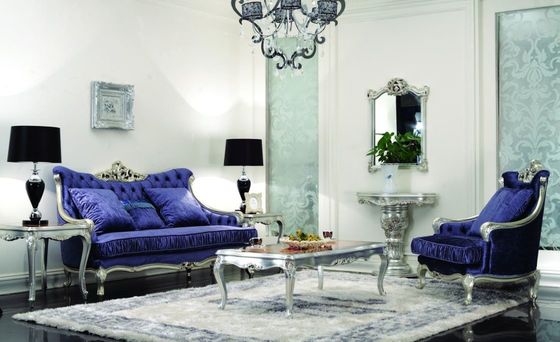 Cad 3D muebles de lujo 3 2 azules modernos de la sala de estar de 3 pedazos 1 terciopelo Sofa Sets de Seater